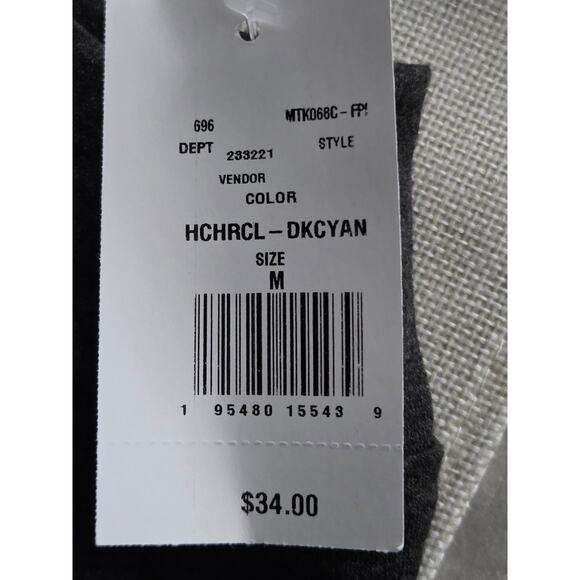 Moa Moa Medium colorblock Teal/Black Shirt NWT - Picture 2 of 4